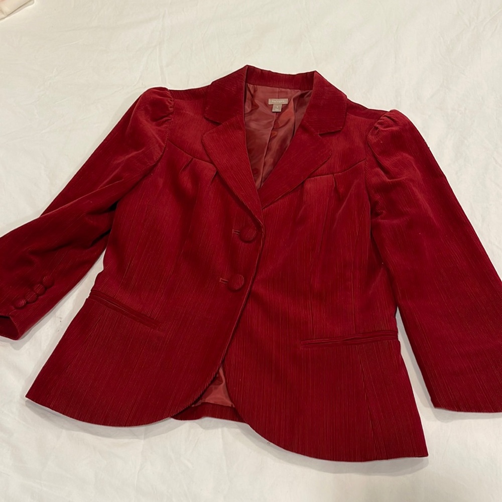 Deep red corduroy blazer